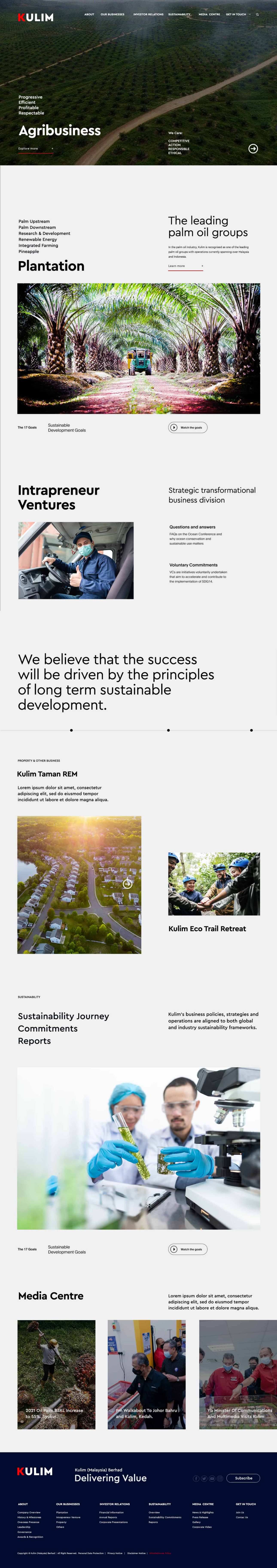 Kulim Berhad - Malaysia Corporate Web Design 